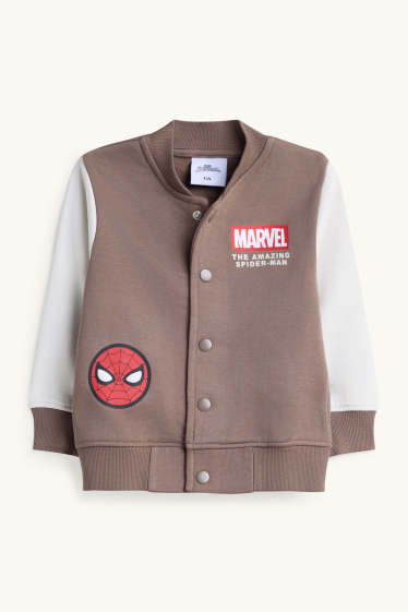 Bambini - Uomo Ragno - giacca college - marrone / bianco crema
