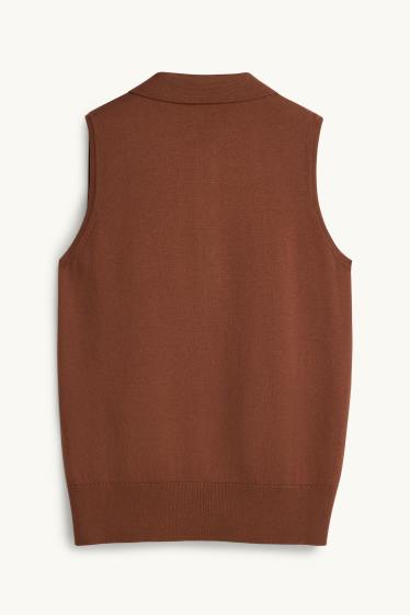 Damen - Strick-Top - dunkelbraun