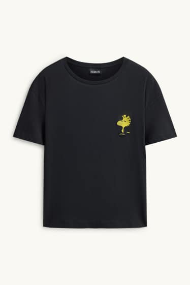 Dames - T-shirt - regular fit - Peanuts - zwart