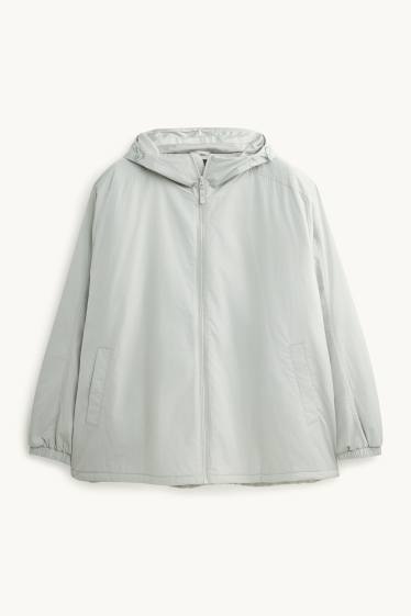 Hommes - Veste à capuche - finition déperlante - vert menthe