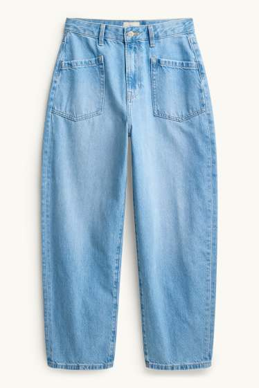 Donna - Barrel jeans - vita alta - jeans azzurro