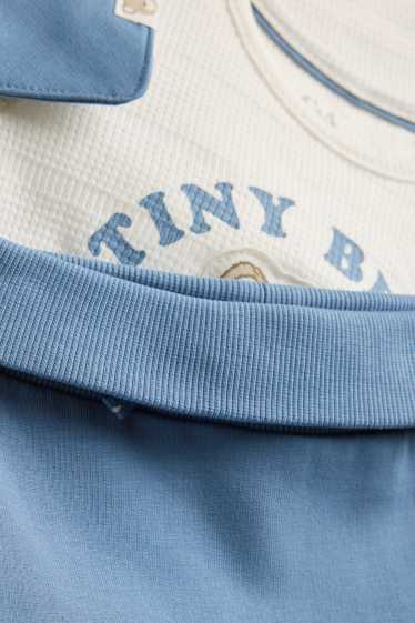 Baby Buben - Teddybär - Erstlingsoutfit- 3 teilig - blau / weiß