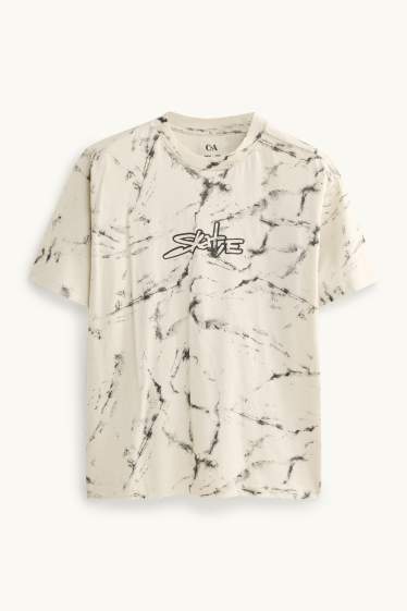 Children Boys - Skate - short sleeve T-shirt - patterned - creme