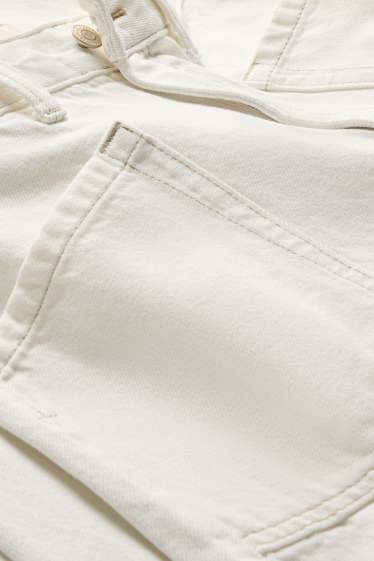 Dámské - Barrel jeans - high waist - bílá