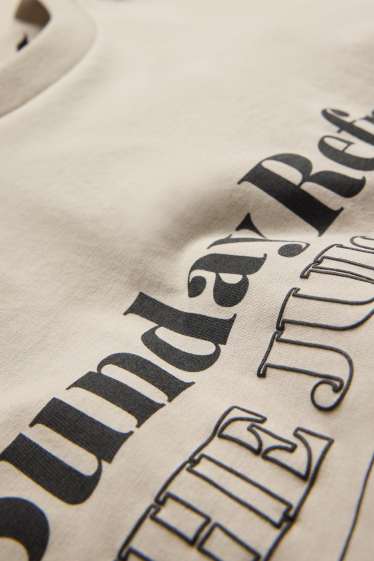 Hommes - T-shirt - relaxed fit - beige