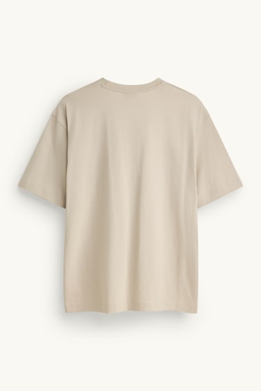 Hommes - T-shirt - relaxed fit - beige