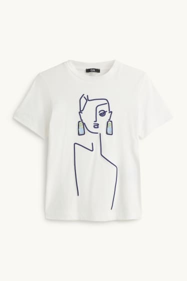 Dames - T-shirt - regular fit - wit