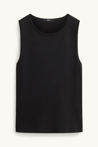 Femei - Vestă pulover - negru