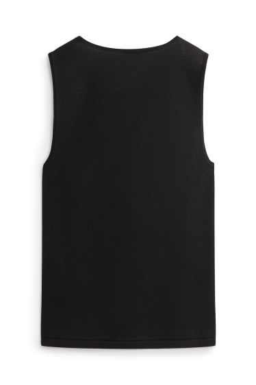 Femei - Vestă pulover - negru