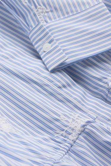 Damen - Bluse - gestreift - blau