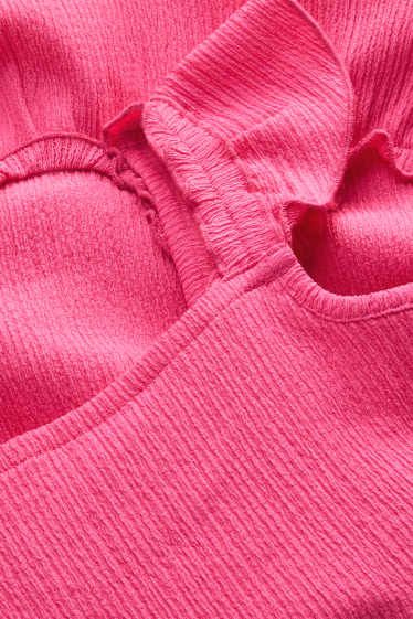 Kinder Mädchen - Kleid - strukturiert - pink