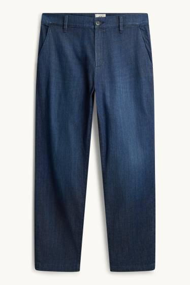 Hommes - Jean chino - tapered fit - jean bleu foncé