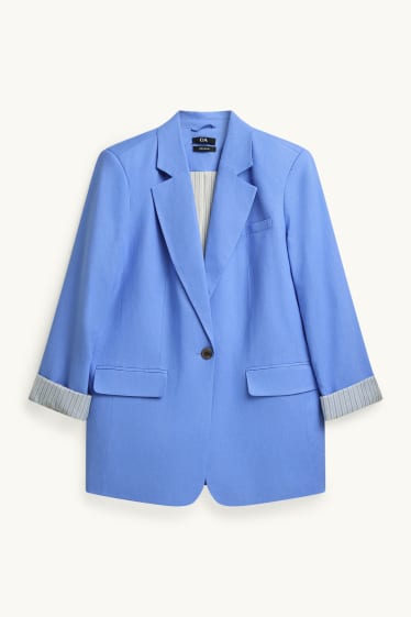 Mujer - Americana de oficina con parte de lino - regular fit - azul claro