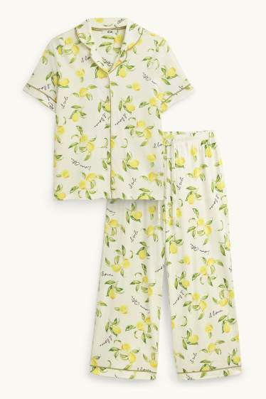 Donna - Pigiama - fantasia - bianco / giallo