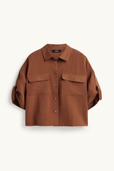 Damen - Hemdbluse - braun