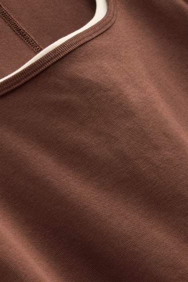 Dames - Top - 2-in-1-look - bruin