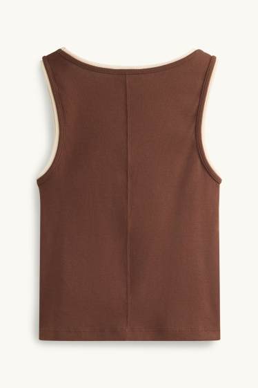 Dames - Top - 2-in-1-look - bruin