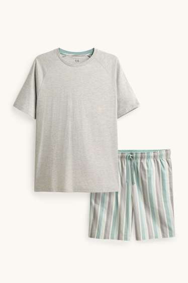 Hommes - Pyjashort - gris clair