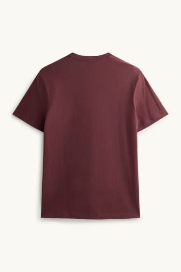 Pánské - Tričko - regular fit - bordeaux