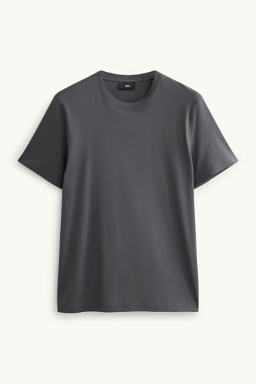 Pánské - Tričko - regular fit - tmavošedá