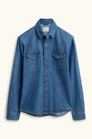 Hommes - Chemise en jean - regular fit - col kent - jean bleu