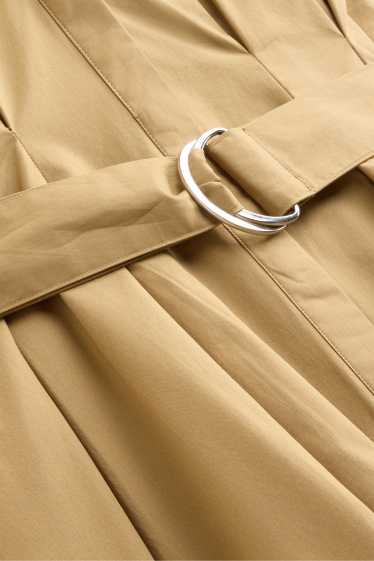 Damen - Kleid mit Gürtel - Straight Fit - hellbraun