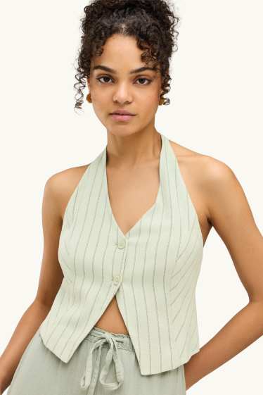 Mujer - Chaleco - entallado - verde menta