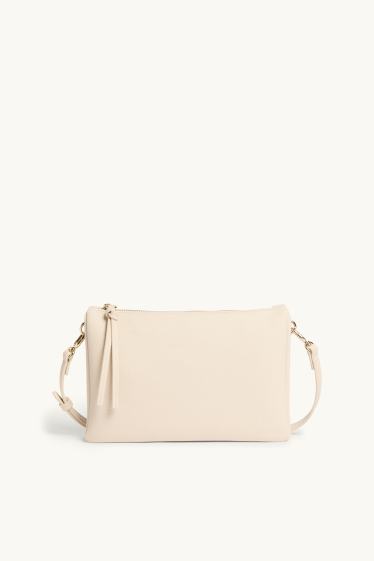 Femmes - Sac à bandoulière amovible - matière synthétique - blanc crème
