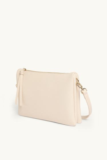 Femmes - Sac à bandoulière amovible - matière synthétique - blanc crème
