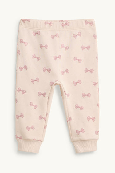 Baby: meisjes - Konijntje - babypyjama - 2-delig - wit / roze