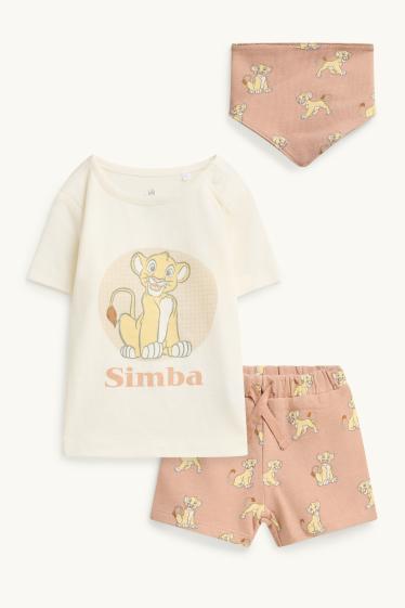 Miminka - chlapci - Lví král - outfit pro miminka - 3dílný - bílá/růžová