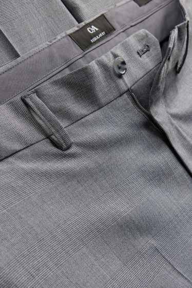 Herren - Baukasten-Hose - Regular Fit - Stretch - kariert - grau