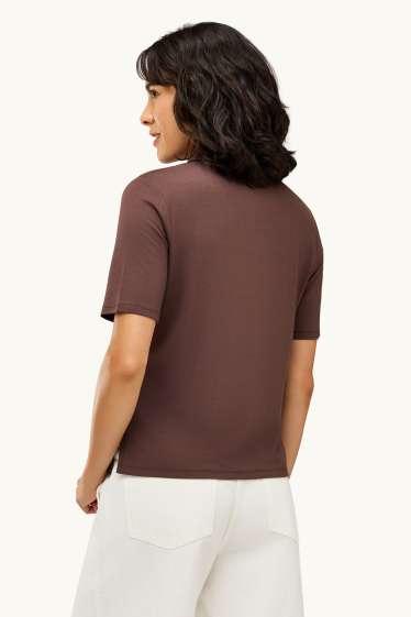 Kobiety - Bluzka koszulowa - brązowy