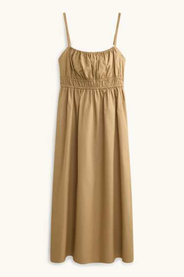 Femei - Rochie tip Empire - maro deschis