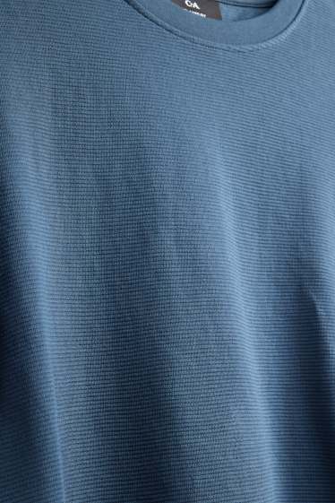 Men - T-shirt - relaxed fit - ribbed - blue