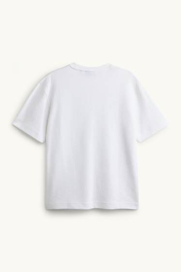 Men - T-shirt - relaxed fit - ribbed - white