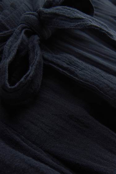 Dames - Pantalon - high waist - wide leg - zwart