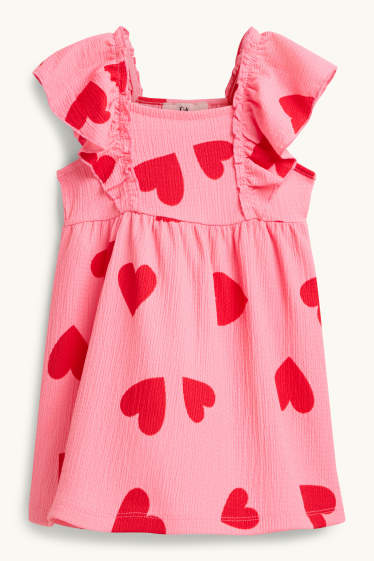 Children Girls - Dress - rose / red
