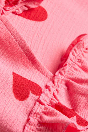 Children Girls - Dress - rose / red