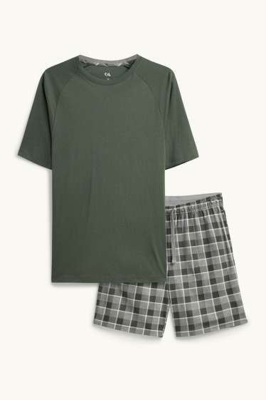 Herren - Shorty-Pyjama - grün