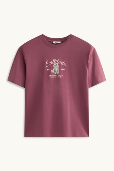 Damen - T-Shirt - Oversized - rot