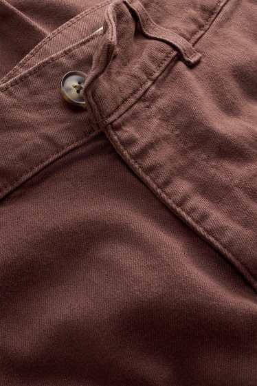 Dames - Kortere wide leg jeans - high waist - donkerbruin