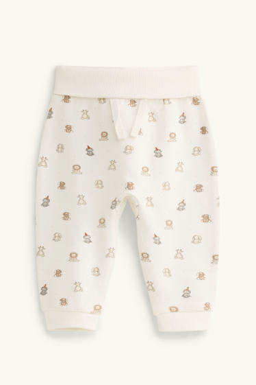 Unisexe - Animaux - pantalon de jogging bébé - crème