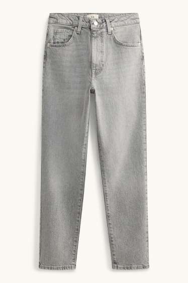 Women - Mom jeans - high waist - LYCRA® - denim-gray