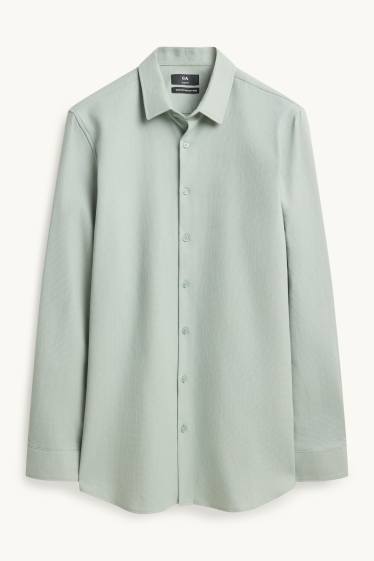 Herren - Businesshemd - Slim Fit - Kent - bügelleicht - strukturiert - hellgrün