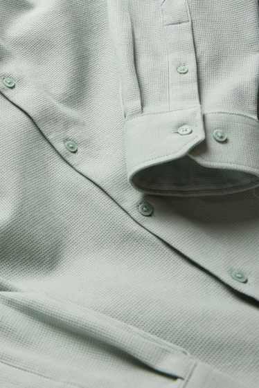 Herren - Businesshemd - Slim Fit - Kent - bügelleicht - strukturiert - hellgrün