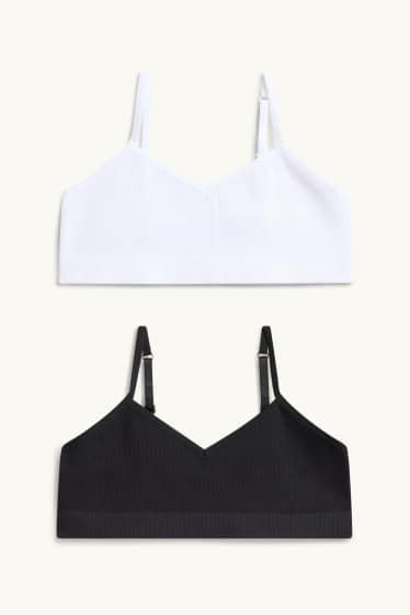 Nena - Paquet de 2 - bustier - embuatat - seamless - blanc/negre