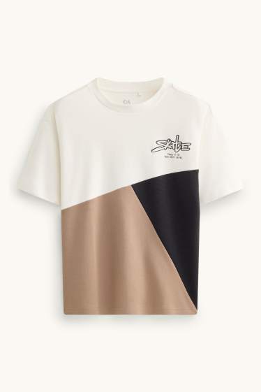 Enfants garçons - Skate - T-shirt - blanc / beige