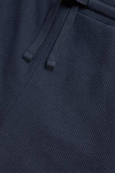Hommes - Pyjashorts - finition texturée - bleu foncé