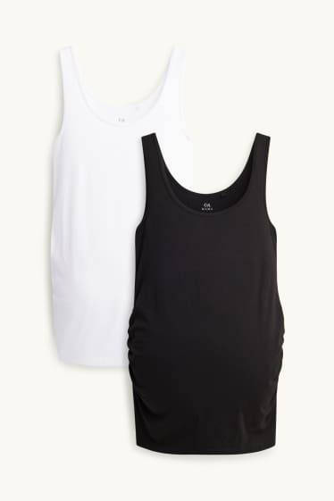 Femmes - Lot de 2 - débardeurs de grossesse - blanc / noir